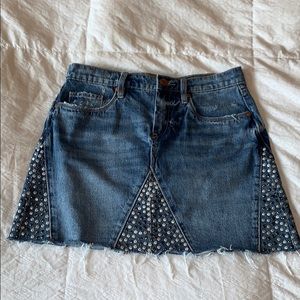 Free people embellished Jean skirt